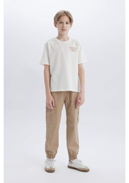 Erkek Çocuk Kargo Jogger Standart Paça Gabardin Pantolon Z1572A625SP