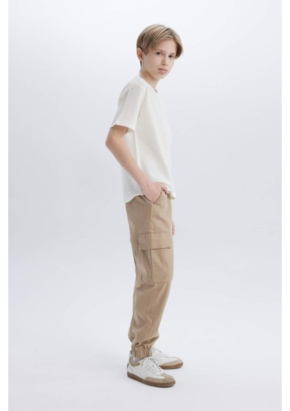 Erkek Çocuk Kargo Jogger Standart Paça Gabardin Pantolon Z1572A625SP