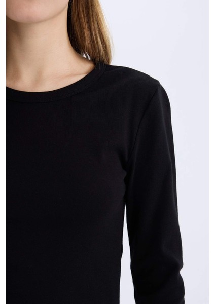 Coool Fitted Basic Düz Ribana Uzun Kollu Tişört E7797AX25SP indirimleri