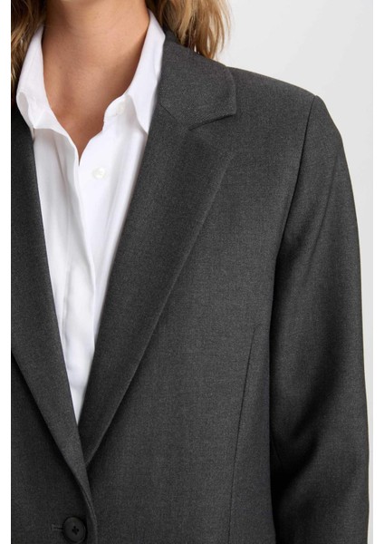 Oversize Geniş Kalıp Kruvaze Yaka Blazer Ceket A4173AX24AU indirimleri