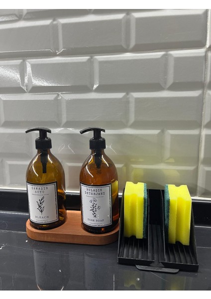 Çift Hazneli Minimalist ve Şık Çift Süngerlik-Sabunluk