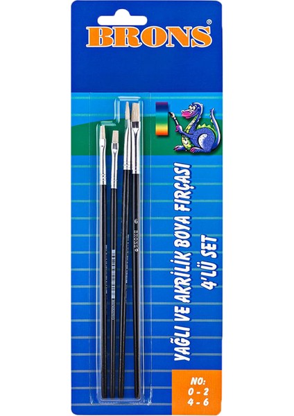 258 Serisi 4 Lü Yağlı Boya Fırçası Seti 0-2-4-6