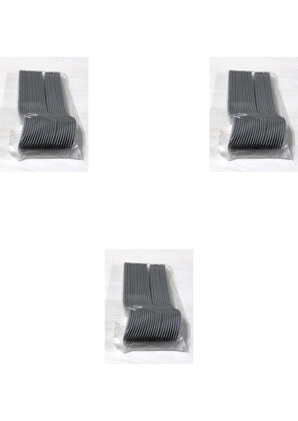 Plastik Gri Renkli Lü x Parti Doğum Günü Çatal - 18 cm . - 25 Adetlik 3 Paket