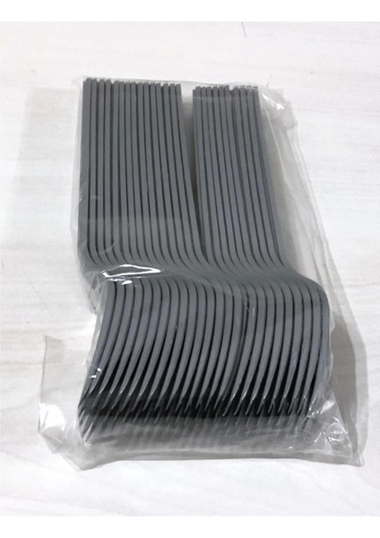 Plastik Gri Renkli Lü x Parti Doğum Günü Çatal - 18 cm . - 25 Adetlik 10 Paket indirimleri