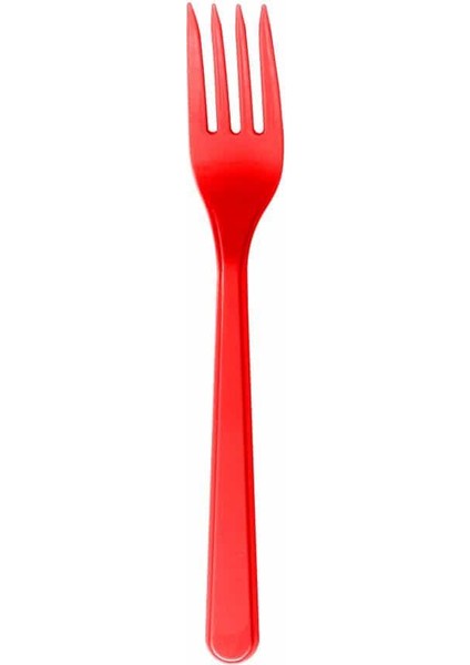 Plastik Kırmızı Renkli Lü x Parti Doğum Günü Çatal - 18 cm . - 25 Adetlik 5 Paket modelleri