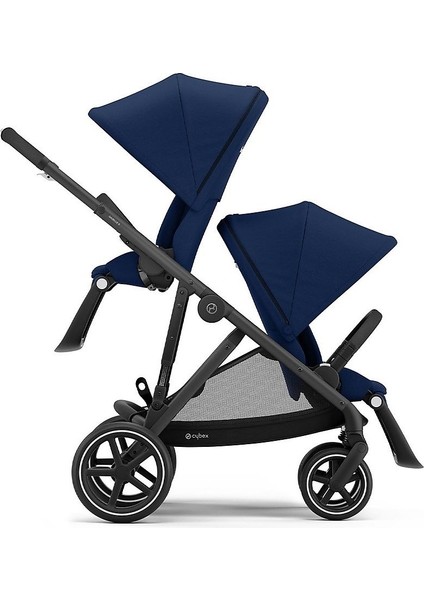 Gazelle S (Black Şasi) Ikiz Bebek Arabası (Navy Blue)