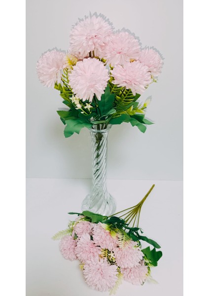 Şık Görünümüyle Yapay Kasımpatı Çiçeği 1 Demet Pembe Renk 9 Dallı 33 cm