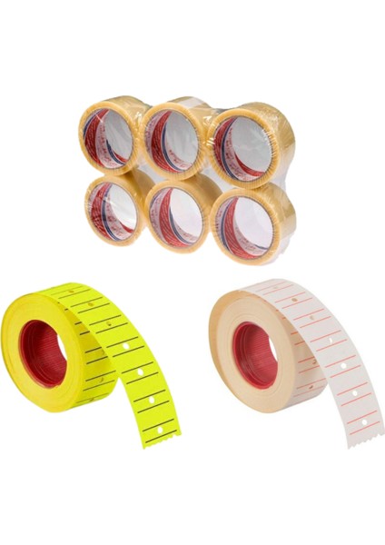 Adel 6'lı Koli Bandı & Fiyat Etiketi Sarı Ve Beyaz