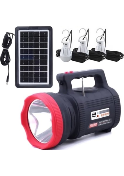 Güneş Enerjili Bt Radyolu 15 W El Fenerli 3 Ampullü Aydınlatma Cihazı