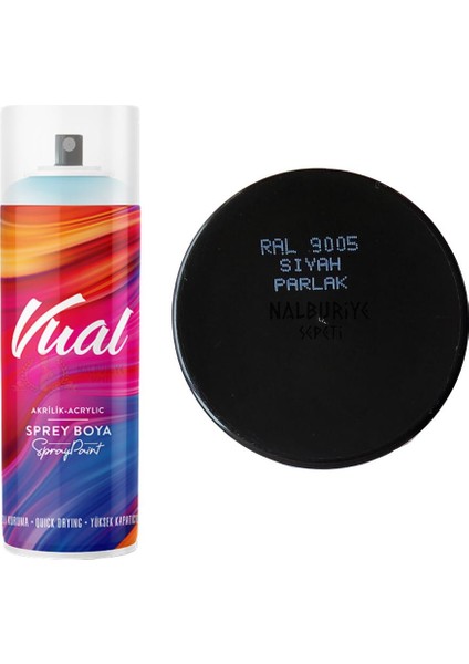 Vual Akrilik Sprey Boya Siyah Parlak 400 ml - RAL9005