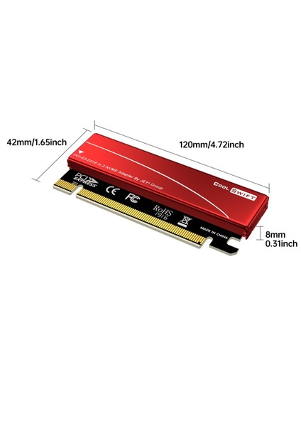 JEYI M.2 NVME'yi PCI-E 4.0 X16 Adaptörüne dönüştürücü, Alüminyum Isı Emicili Kasa ile PCI-E X16 Gen4 Genişletme Kartı