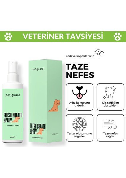 Taze Nefes Spreyi 250ML Kedi Köpek Ağız Diş Bakım Sağlığı Koku Tartar Plak Önleyici Hijyen