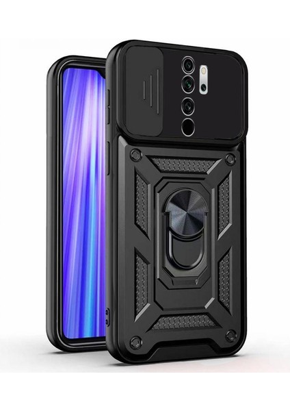 Kızaklı Tank Kılıf Xiaomi Redmi Note 8 Pro Siyah