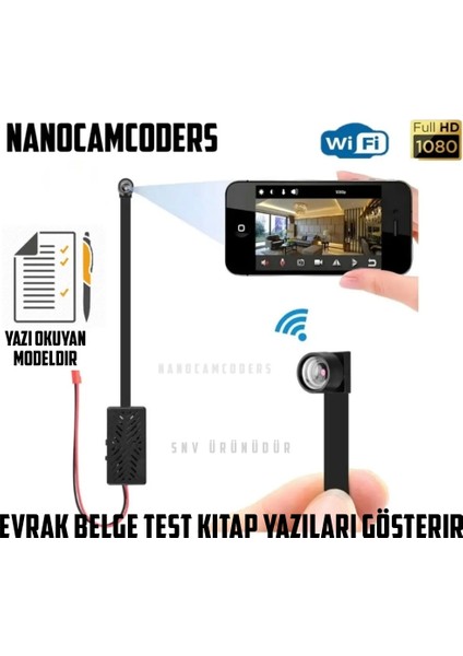 1k 1080 P Wifi Kamera Modül Video Gizli Güvenlik Video Kamera - Uzak İzle (Evrak Okur) SN89