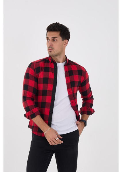 Jack Carısma Flanel Ince Damalı Slim Fit Gömlek