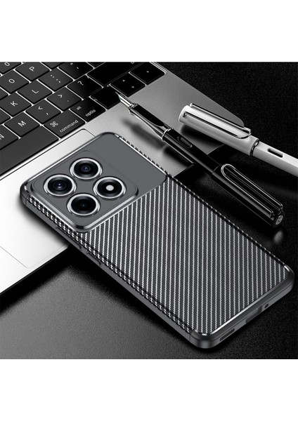Xiaomi Mi 14T Pro Kılıf Kamera Çıkıntılı Karbon Fiber Desenli Renk Atmaz Koruyucu Kapak Kilif