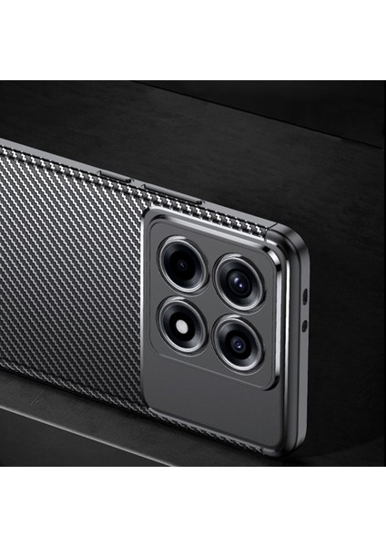 Xiaomi Mi 14T Pro Kılıf Kamera Çıkıntılı Karbon Fiber Desenli Renk Atmaz Koruyucu Kapak Kilif