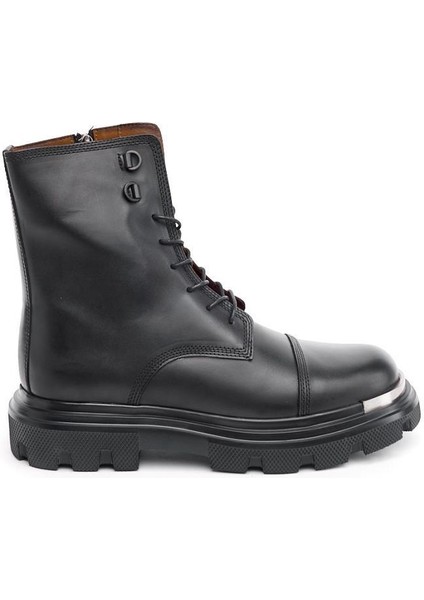 Fermuarlı Bağcıklı Hakiki Deri Erkek Bot