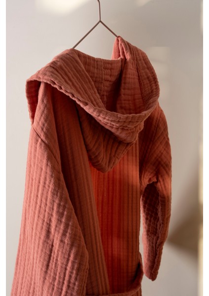 Terracotta Rengi 4 Kat Müslin Çocuk Bornoz modelleri