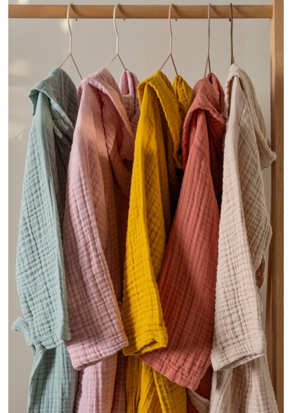 Terracotta Rengi 4 Kat Müslin Çocuk Bornoz indirimleri