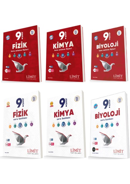 (Sınıf: 9) 2025 Fizik / Kimya / Biyoloji Kaf / Soru Seti 6 Kitap
