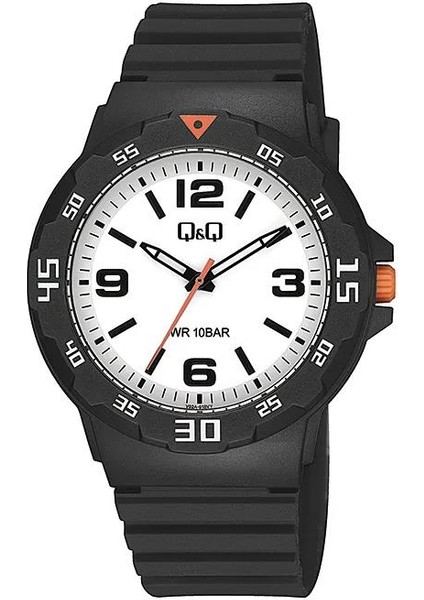 V02A-018VY Plastik Su Geçirmez Siyah Renk Erkek Kol Saati