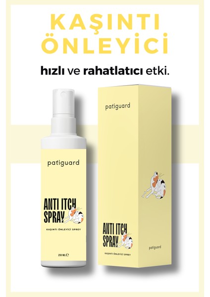 Kaşınma Önleyici Sprey 250ML Kedi Köpek Tahriş Cilt Rahatlatıcı Pet Tüy Bakım ve Sağlığı