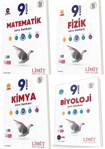 (Sınıf: 9) 2025 Matematik / Fizik / Kimya / Biyoloji Soru Seti (4 Kitap)