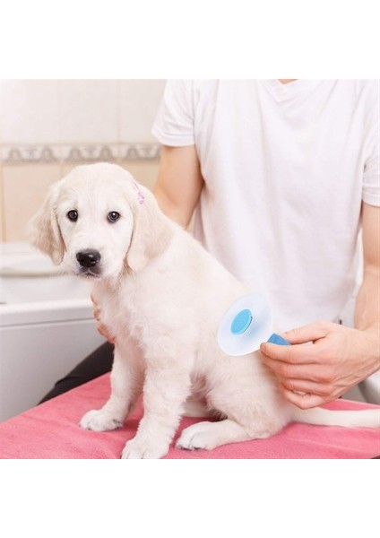 Kedi Köpek Tüy Toplayıcı Kendini Temizleyebilen Ergonomik Saplı Evcil Hayvan Tarağı Mavi (K0)