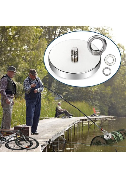Süper Güçlü Halkalı Büyük Neodyum Pot Mıknatıs - 60MM Çap, Fishing Magnet, Kurtarma Mıknatısı indirimleri