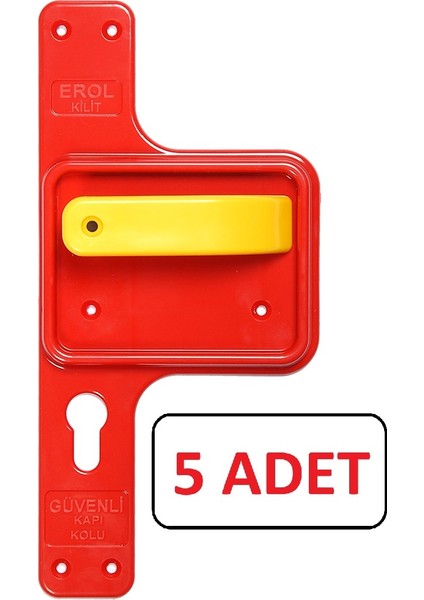 Bariyerli Kapı Kolu Kırmızı Ayna - Sarı Kol 5 Takım