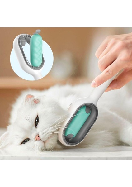 Evcil Hayvanlar Için Çift Taraflı Pet Fırçası Nemli Tüy Tarama Tarağı (K0)