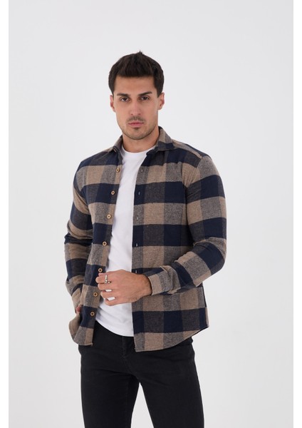 Jack Carısma Oduncu Ekose-Dama Slim Fit Erkek Gömlek