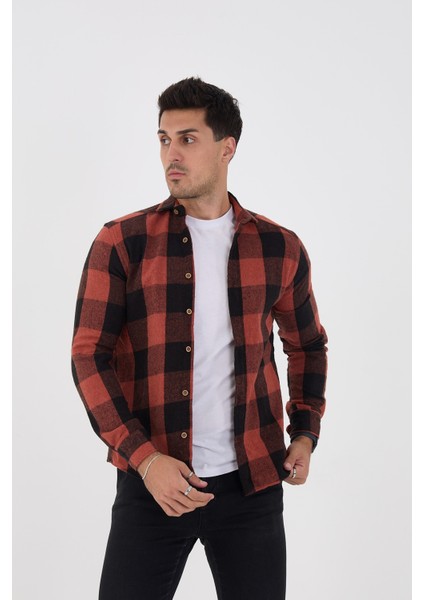 Jack Carısma Oduncu Ekose-Dama Slim Fit Erkek Gömlek