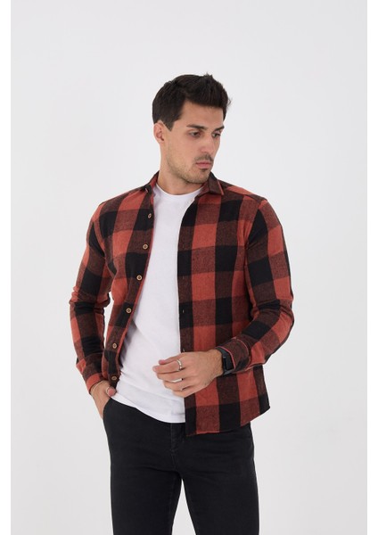Jack Carısma Oduncu Ekose-Dama Slim Fit Erkek Gömlek