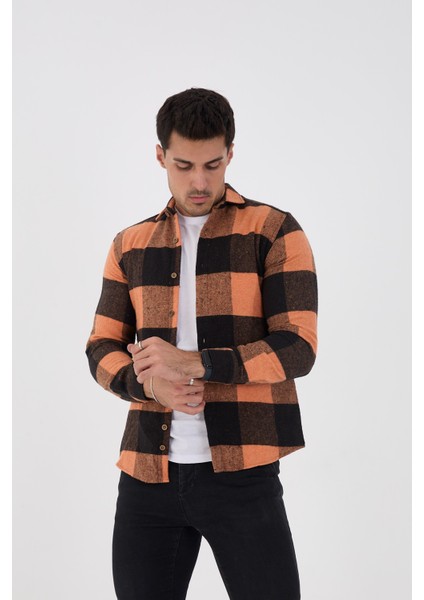 Jack Carısma Oduncu Ekose-Dama Slim Fit Erkek Gömlek