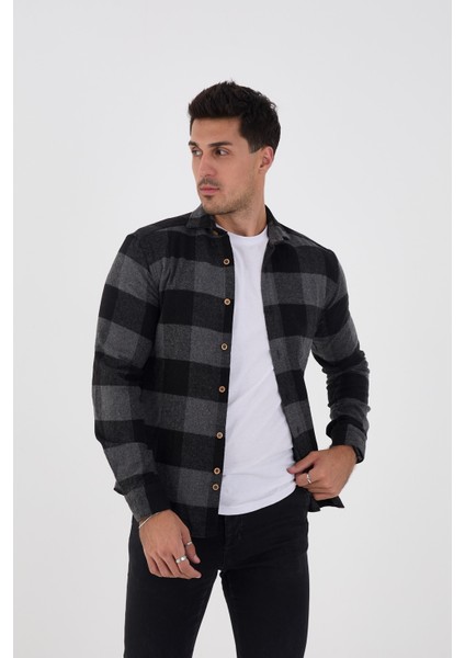 Jack Carısma Oduncu Ekose-Dama Slim Fit Erkek Gömlek