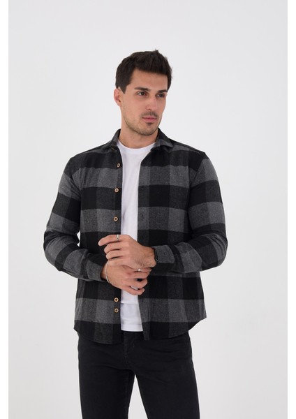 Jack Carısma Oduncu Ekose-Dama Slim Fit Erkek Gömlek