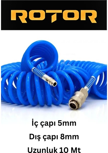 PU0508 5 x 8 x 10 Kompresör Spiral Hava Hortumu 10 mt
