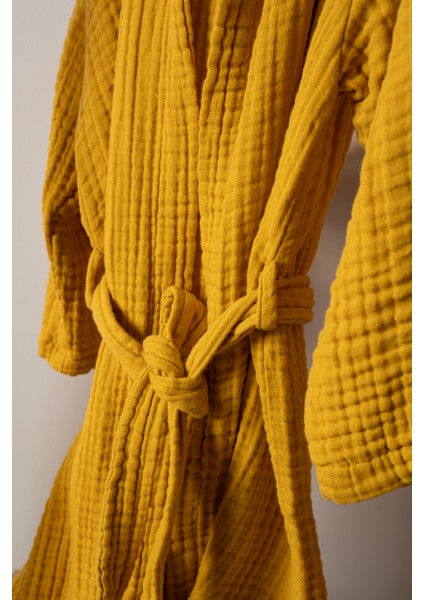 Hardal Rengi 4 Kat Müslin Çocuk Bornoz fiyatları