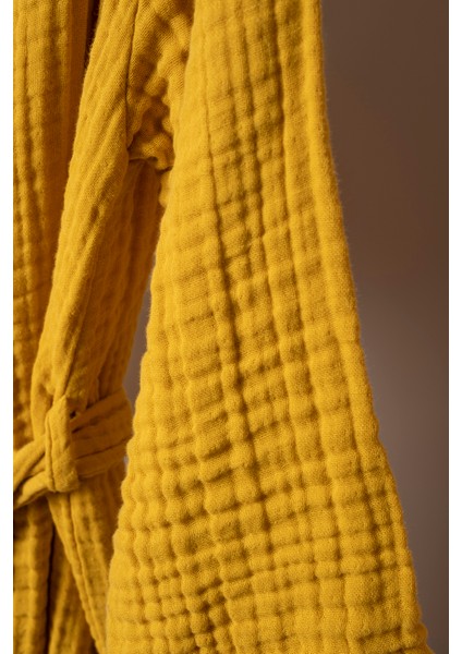 Hardal Rengi 4 Kat Müslin Çocuk Bornoz fırsatları