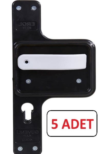 Bariyerli Kapı Kolu Siyah Ayna - Beyaz Kol 5 Takım