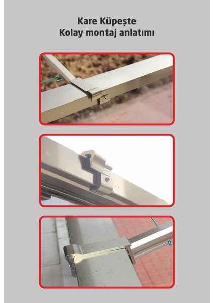 Kare Küpeşte Alüminyum Balkon Çamaşır Kurutmalık 60X25 ve 80X30 Uyumlu 80X30 mm modelleri