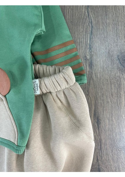 Oversize Şerit Detaylı Yumuşak Doku Bereli Erkek Bebek 3'lü Takım fiyatları