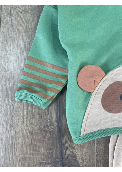 Oversize Şerit Detaylı Yumuşak Doku Bereli Erkek Bebek 3'lü Takım modelleri