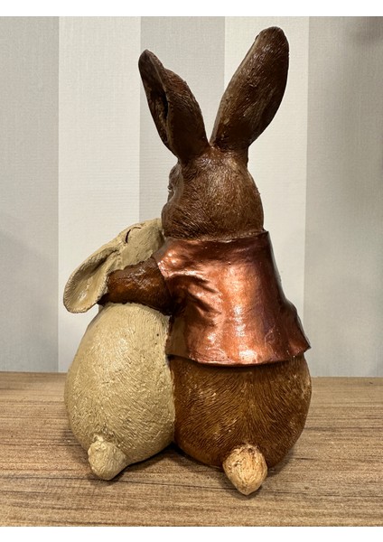 Öpüşen Tavşan Biblo Heykel Dekoratif Obje modelleri