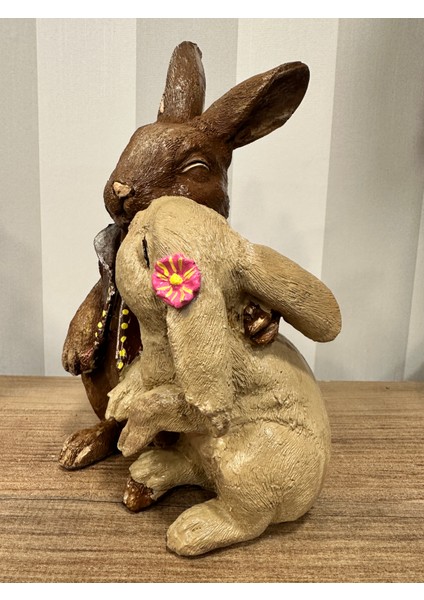 Öpüşen Tavşan Biblo Heykel Dekoratif Obje fırsatları