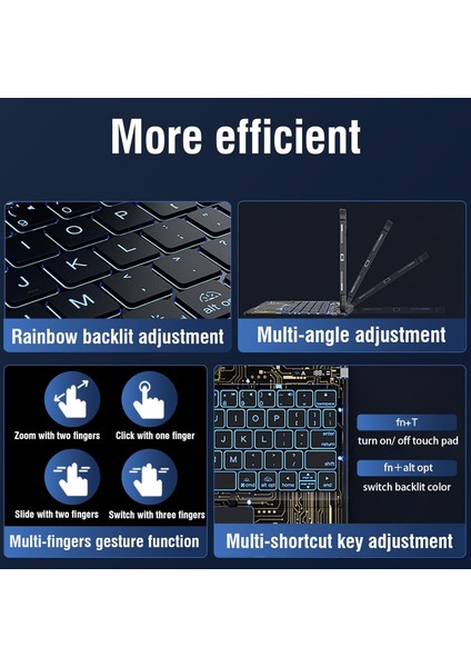 Apple iPad Pro 11 Inc 2. Nesil (2020) LED Aydınlatmalı Bluetoothlu Touchpadli 360° Dönebilen Transparent Klavyeli Kılıf A2228 A2068 A2230 fırsatları