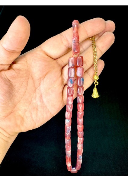Pembe Katalin Tesbih Kapsül Kesim 7 MmX11 Mm T-756
