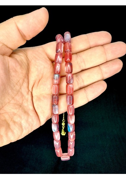 Pembe Katalin Tesbih Kapsül Kesim 7 MmX11 Mm T-756